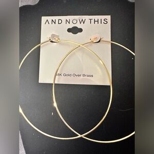 NWT And Now This Large Wire Extra Large Hoop in Silver Plate Earrings - Gold
